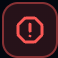 The panic button on the rail, in its resting state and, if you can catch it, the brief fired state.